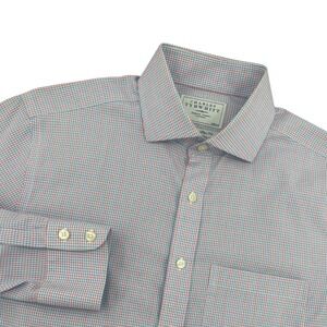 Charles Tyrwhitt Mens 16/34 Slim Fit Dress Shirt French Cuff  Blue Red Check